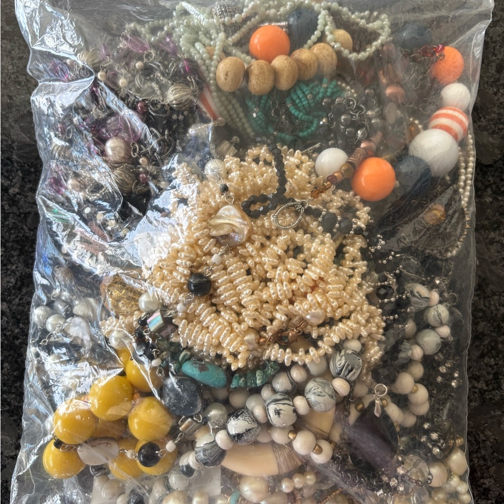 4 lb Wearable Mixed Bead Jewelry Lot